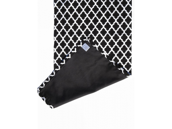 Black and White Cloth Table Runner Reverse Side