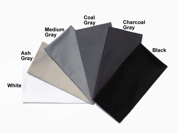 Solid Black, Gray or White Placemat Color Options