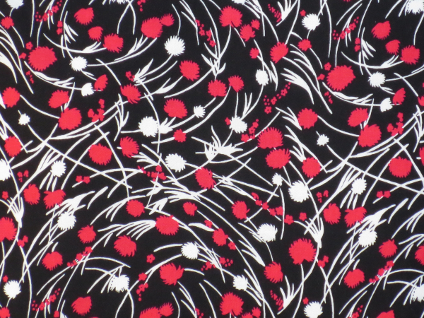 Black, Red & White Throw Pillow Cover fabric closeup