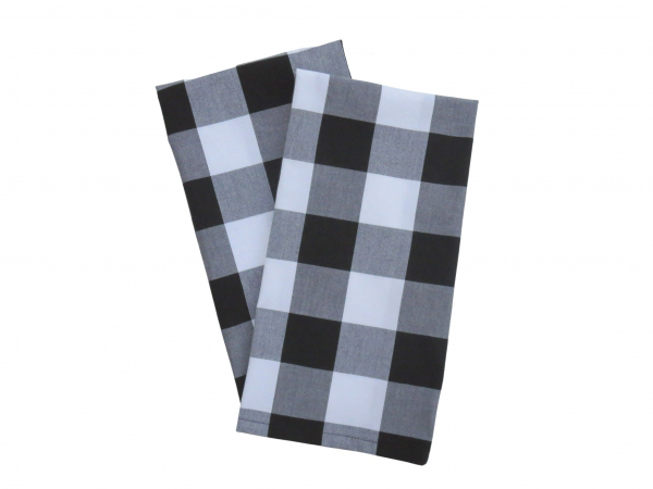 Black, Gray & White Buffalo Plaid Tea Towels. set of 2