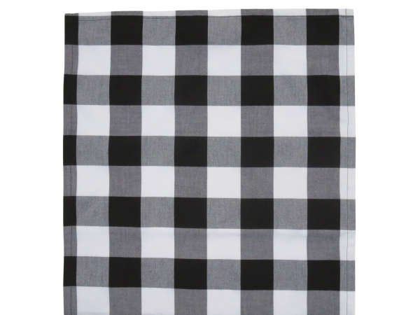 Black, Gray & White Buffalo Plaid Tea Towel unfolded