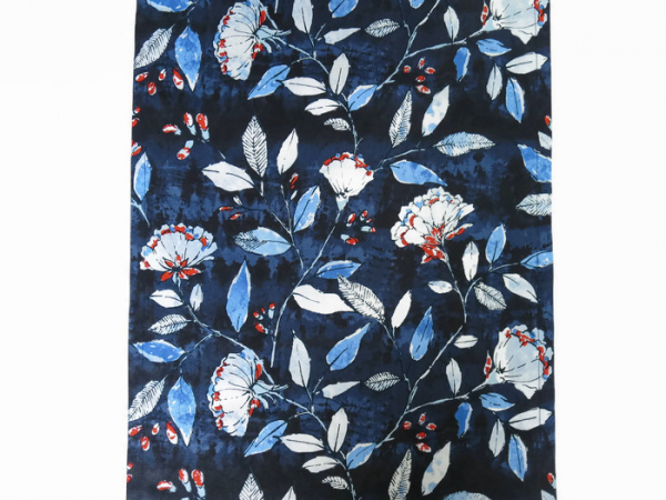 Blue Poppies Floral Table Runner
