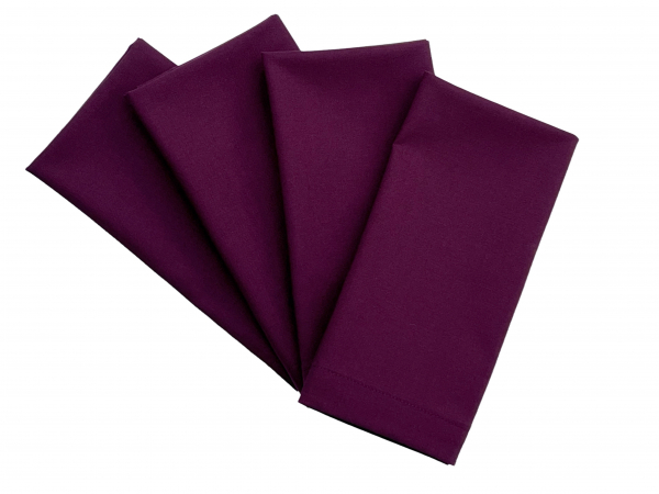 Solid Burgundy Cloth Napkins, 100% Cotton, Set of 4 or 6