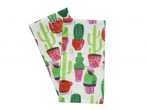 Cactus Tea Towels, 100% Cotton, Set of 2