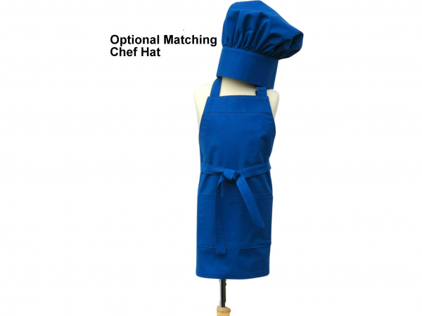 Children's Solid Color Apron with optional matching chef hat