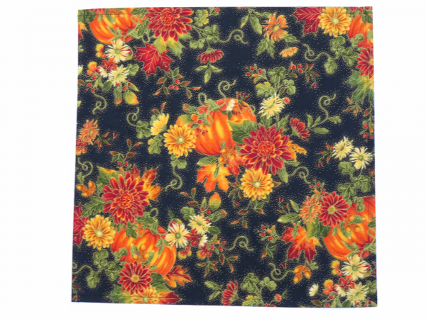 Floral Fall Cloth Napkins unfolded