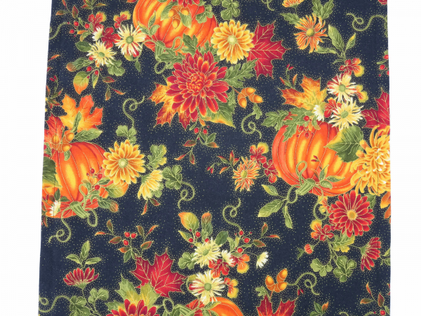 Floral Fall Cloth Table Runner top view