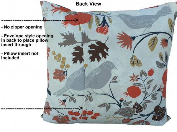 Fall Leaves Throw Pillow Cover, 100% Cotton back view