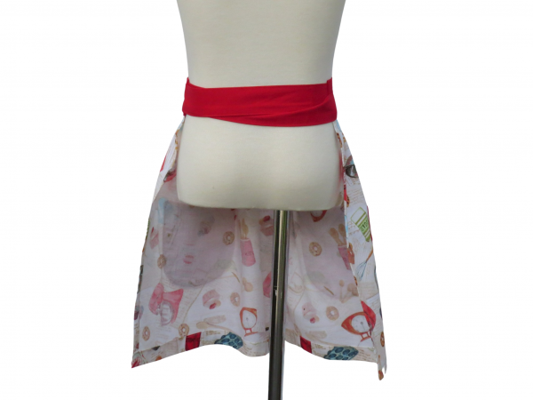 Mother Daughter Matching Cooking Themed Waist Apron back view tied in front