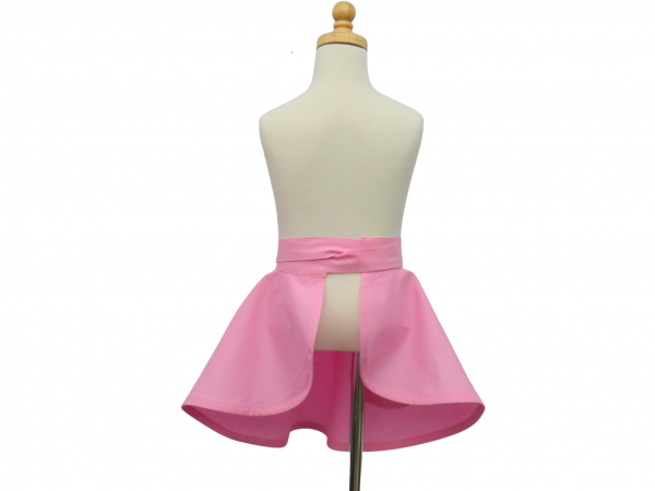 Girl's Solid Color Retro Style Half Apron back view tied in front