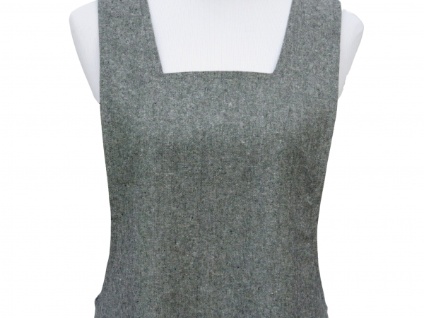 Women's Gray Japanese Cross Back Style Apron front top view