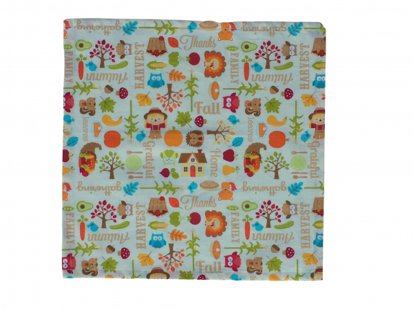 Kid's Fall or Thanksgiving Cloth Napkins unfolded