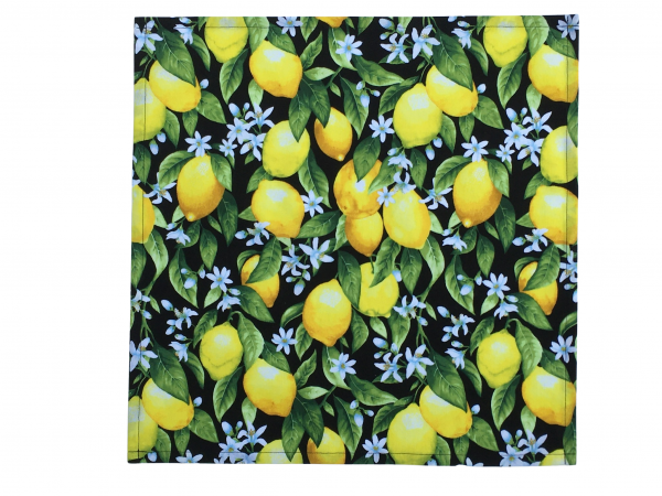 Lemons Themed Cloth Napkins unfolded view
