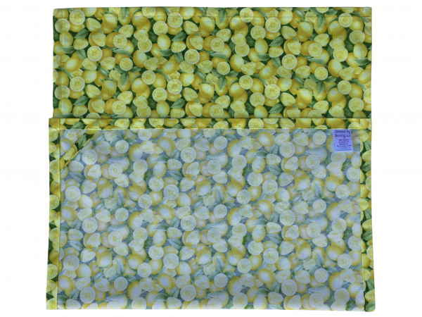 Green & Yellow Lemons Cotton Tea Towels reverse side view