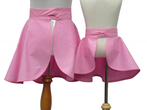 Mother Daughter Matching Solid Retro Style Half Aprons back view