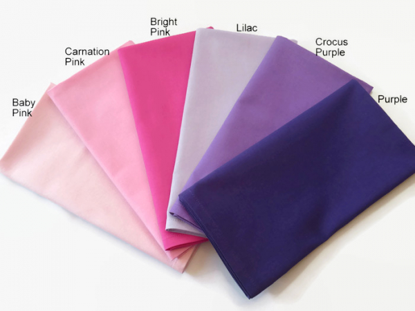 Solid Pink or Purple Cloth Placemats color options
