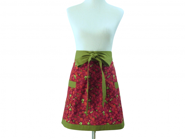 Women's Raspberries Half or Full Apron front view tied in front