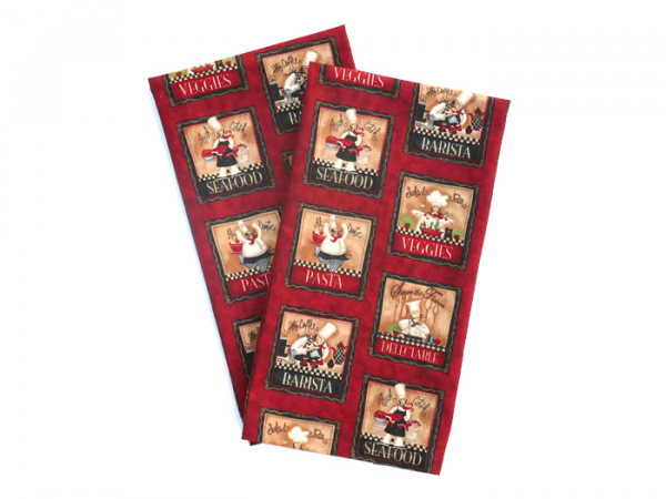 Novelty Red Chef Themed Tea Towels