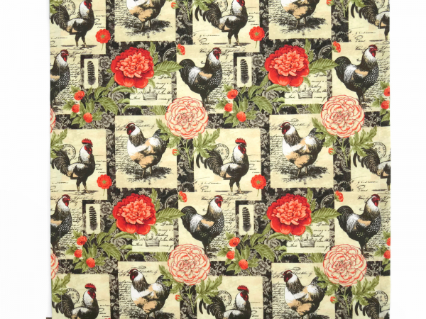 Rooster Cotton Tea Towels unfolded
