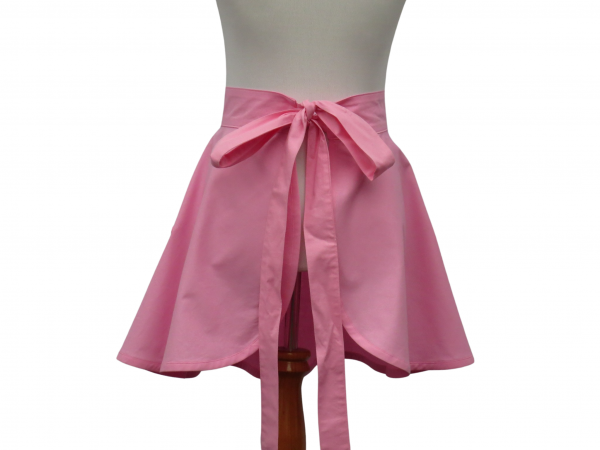 Women's Solid Color Retro Half Apron back view ties in back