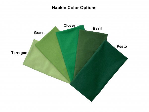 Green Cloth Napkins, Set of 4 or 6, in 5 Color Options