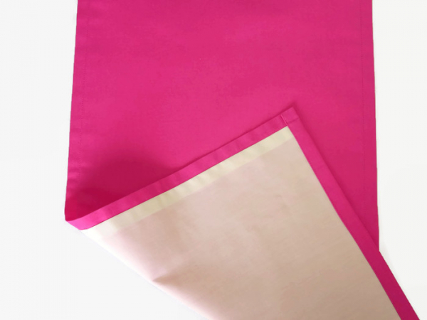Solid Pink or Purple Cloth Table Runner reverse side