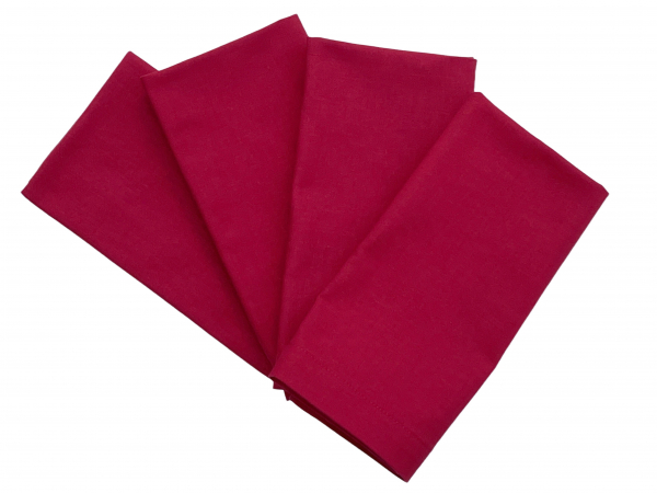 Solid Red Cloth Napkins, 100% Cotton, Set of 4 or 6