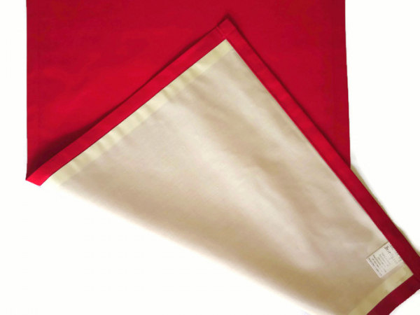 Solid Red Table Runner Reverse Side
