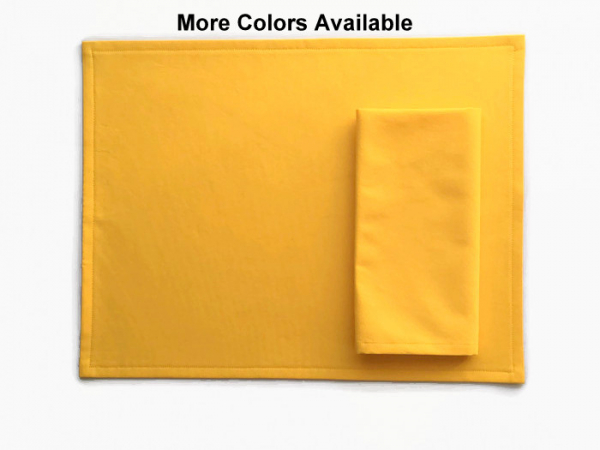 Solid Yellow Placemats & Optional Matching Napkins