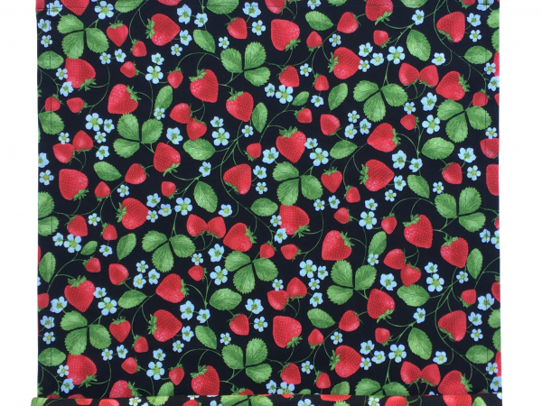 Women's Strawberries Retro Style Apron closeup of fabric