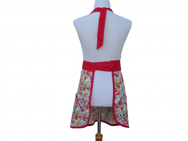 Women's Cute Vegetable Full Apron back view tied in front