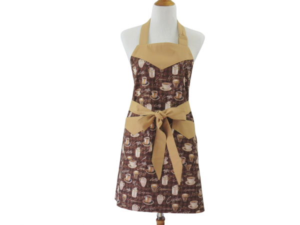 Women's Coffee Apron Front View tied in front