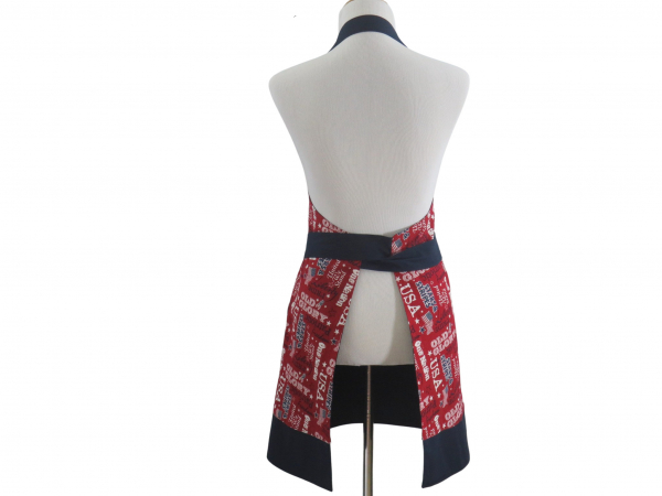 Women's Patriotic Red White & Blue back view tied in front