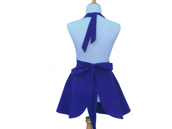 Women's Solid Color Retro Apron back view tied in back