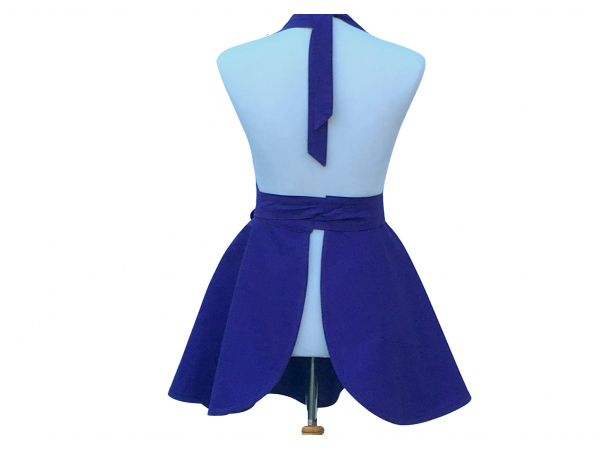 Women's Solid Color Retro Apron back view tied in front