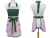 Pink & Green Floral Pleated Front Apron front & back views
