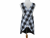 Black and White Plaid Japanese Style Apron back view