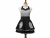 Women's Black & White Damask Retro Style Apron front view tied in back