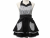 Women's Black & White Damask Retro Style Apron front view tied in front