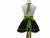 Women's Retro Style Apron Black, White and Green back view tied in back