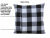Black & White Buffalo Plaid Throw Pillow Cover, 100% Cotton back view