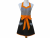 Women's Orange & Black Apron front view tied in front