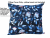 Blue Poppies Throw Pillow Cover with Envelope Closure back view
