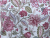 Women's Burgundy & Green Floral Apron fabric closeup