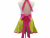 Women's Floral Chartreuse Green & Hot Pink Retro Apron back  view tied in back
