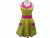 Women's Floral Chartreuse Green & Hot Pink Retro Apron front view tied in back