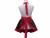 Women's Black & Red Cherries Retro Style Apron with Pleated Hem back view