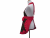 Women's Black & Red Cherries Retro Style Apron with Pleated Hem reverse lining