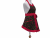 Women's Black & Red Cherries Retro Style Apron with Pleated Hem side view