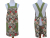 Floral Rooster Cross Back Apron fabric front & back view